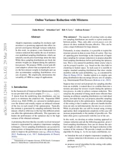 Online Variance Reduction with Mixtures