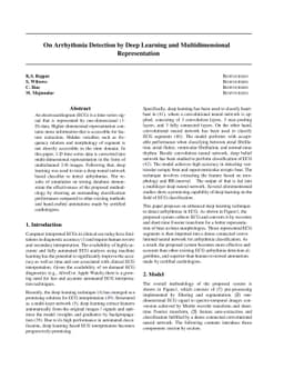 On Arrhythmia Detection by Deep Learning and Multidimensional
  Representation