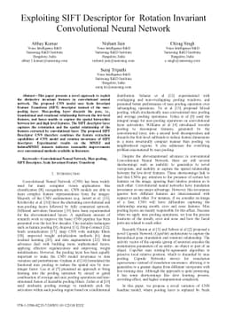 Exploiting SIFT Descriptor for Rotation Invariant Convolutional Neural
  Network