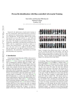 Person Re-identification with Bias-controlled Adversarial Training