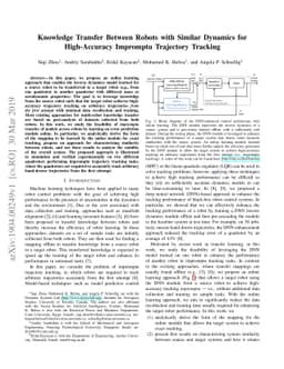 Knowledge Transfer Between Robots with Similar Dynamics for
  High-Accuracy Impromptu Trajectory Tracking