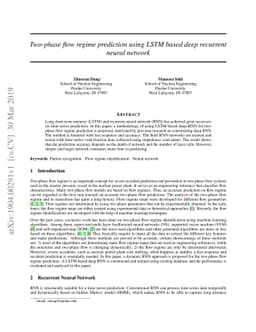 Two-phase flow regime prediction using LSTM based deep recurrent neural
  network