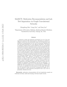 MedGCN: Medication recommendation and lab test imputation via graph
  convolutional networks