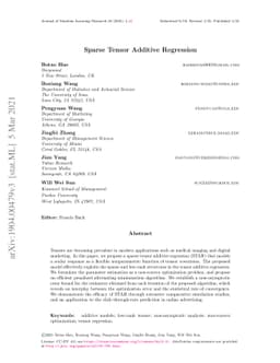 Sparse Tensor Additive Regression