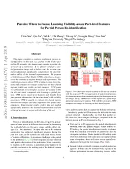 Perceive Where to Focus: Learning Visibility-aware Part-level Features
  for Partial Person Re-identification