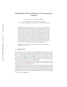 Recognizing Musical Entities in User-generated Content