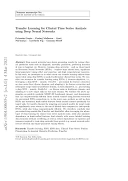 Transfer Learning for Clinical Time Series Analysis using Deep Neural
  Networks