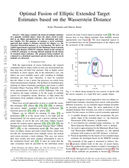 Optimal Fusion of Elliptic Extended Target Estimates based on the
  Wasserstein Distance