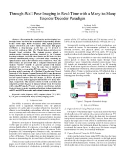 Through-Wall Pose Imaging in Real-Time with a Many-to-Many
  Encoder/Decoder Paradigm