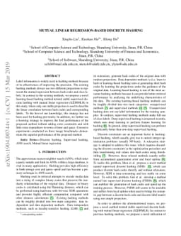 Mutual Linear Regression-based Discrete Hashing