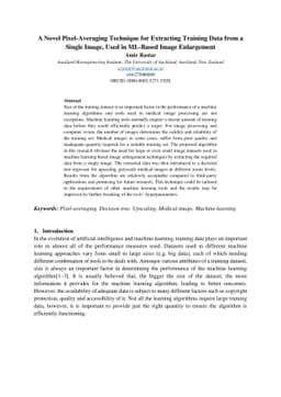 A Novel Pixel-Averaging Technique for Extracting Training Data from a
  Single Image, Used in ML-Based Image Enlargement
