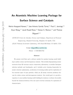 An Atomistic Machine Learning Package for Surface Science and Catalysis