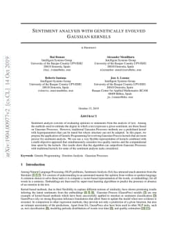 Sentiment analysis with genetically evolved Gaussian kernels