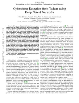 Cyberthreat Detection from Twitter using Deep Neural Networks