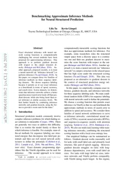 Benchmarking Approximate Inference Methods for Neural Structured
  Prediction
