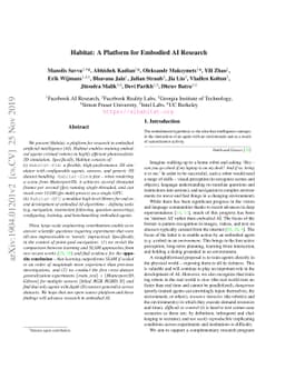 Habitat: A Platform for Embodied AI Research