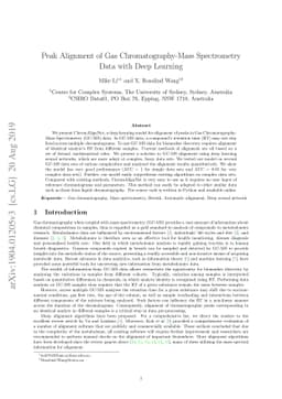 Peak Alignment of Gas Chromatography-Mass Spectrometry Data with Deep
  Learning