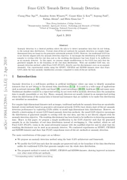 Fence GAN: Towards Better Anomaly Detection