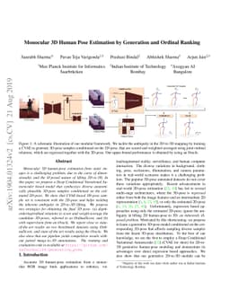 Monocular 3D Human Pose Estimation by Generation and Ordinal Ranking