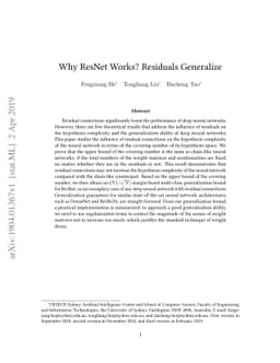 Why ResNet Works? Residuals Generalize