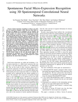 Spontaneous Facial Micro-Expression Recognition using 3D Spatiotemporal
  Convolutional Neural Networks