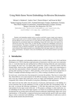 Using Multi-Sense Vector Embeddings for Reverse Dictionaries