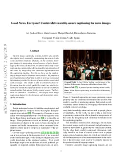 Good News, Everyone! Context driven entity-aware captioning for news
  images