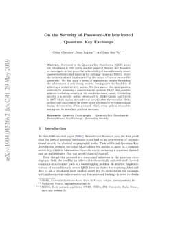 On the Security of Password-Authenticated Quantum Key Exchange