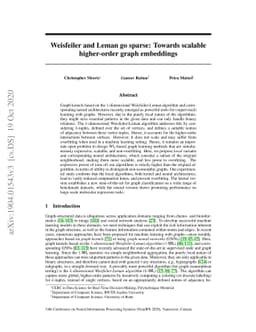 Weisfeiler and Leman go sparse: Towards scalable higher-order graph
  embeddings