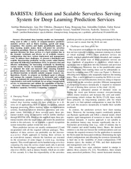 BARISTA: Efficient and Scalable Serverless Serving System for Deep
  Learning Prediction Services