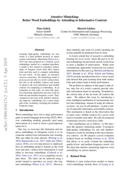 Attentive Mimicking: Better Word Embeddings by Attending to Informative
  Contexts