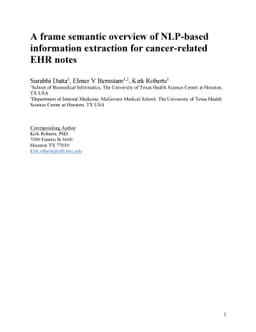 A frame semantic overview of NLP-based information extraction for
  cancer-related EHR notes