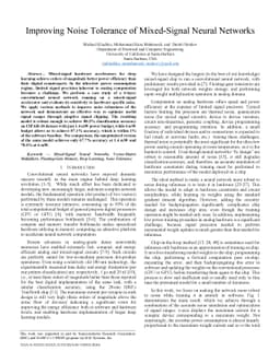 Improving Noise Tolerance of Mixed-Signal Neural Networks