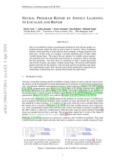 Neural Program Repair by Jointly Learning to Localize and Repair