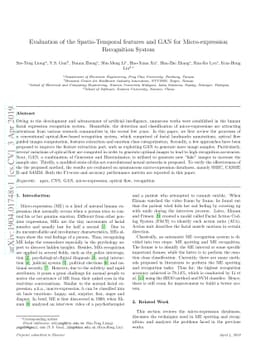 Evaluation of the Spatio-Temporal features and GAN for Micro-expression
  Recognition System