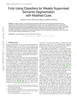 Fully Using Classifiers for Weakly Supervised Semantic Segmentation with
  Modified Cues