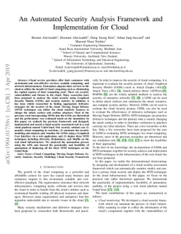An Automated Security Analysis Framework and Implementation for Cloud