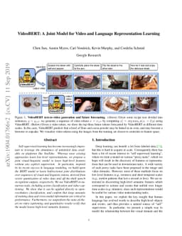 VideoBERT: A Joint Model for Video and Language Representation Learning