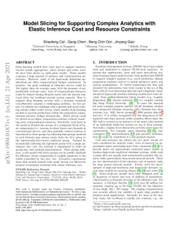 Model Slicing for Supporting Complex Analytics with Elastic Inference
  Cost and Resource Constraints