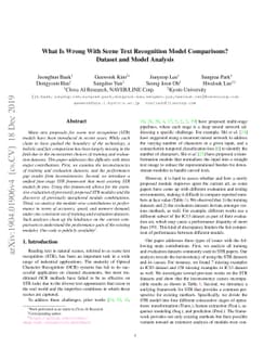 What Is Wrong With Scene Text Recognition Model Comparisons? Dataset and
  Model Analysis