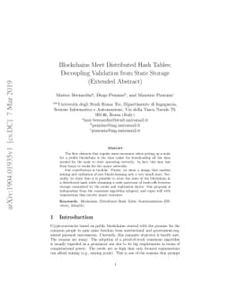 Blockchains Meet Distributed Hash Tables: Decoupling Validation from
  State Storage
