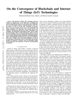 On the Convergence of Blockchain and Internet of Things (IoT)
  Technologies