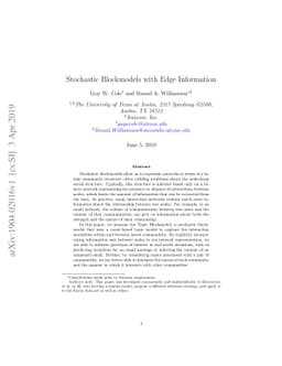 Stochastic Blockmodels with Edge Information
