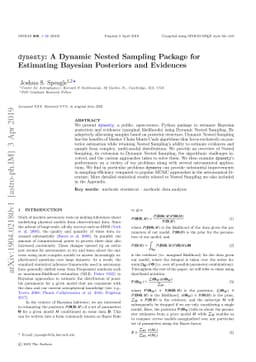 dynesty: A Dynamic Nested Sampling Package for Estimating Bayesian
  Posteriors and Evidences