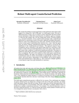 Robust Multi-agent Counterfactual Prediction