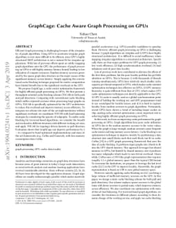 GraphCage: Cache Aware Graph Processing on GPUs