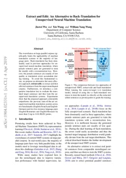 Extract and Edit: An Alternative to Back-Translation for Unsupervised
  Neural Machine Translation