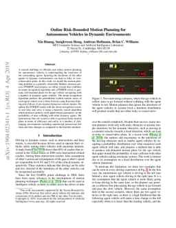 Online Risk-Bounded Motion Planning for Autonomous Vehicles in Dynamic
  Environments