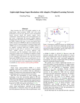Lightweight Image Super-Resolution with Adaptive Weighted Learning
  Network