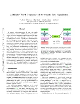 Architecture Search of Dynamic Cells for Semantic Video Segmentation